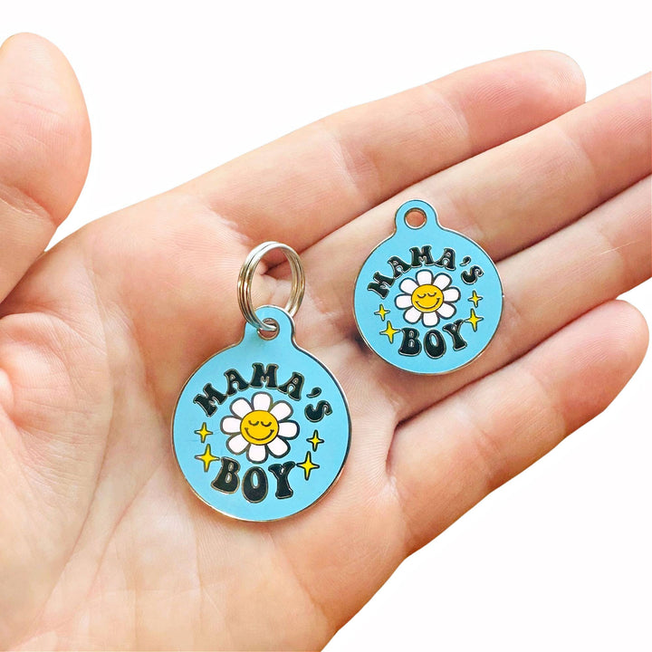 Bag Tags- Mama's Boy: Engraved QR Code / Small 1"