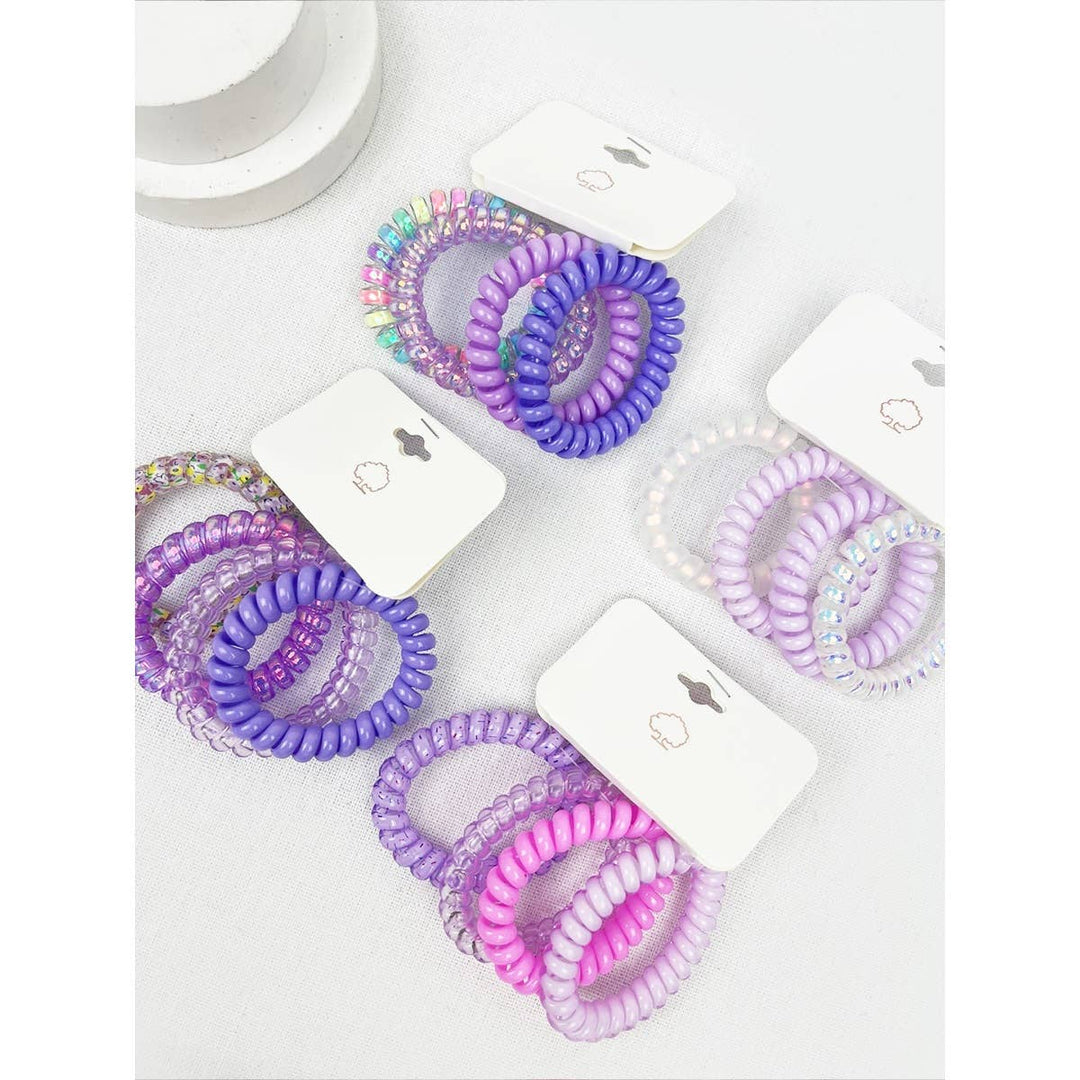 4-Pcs Multicolor Spiral Hair Ties: MIX COLOR / ONE(12)