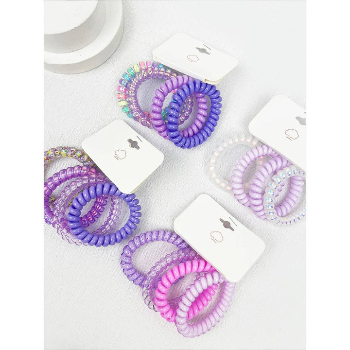4-Pcs Multicolor Spiral Hair Ties: MIX COLOR / ONE(12)