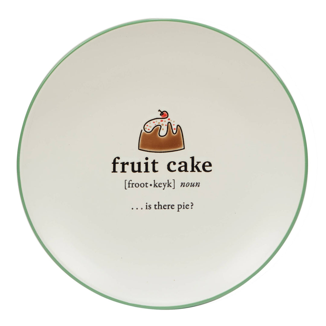 Christmas Fun Green Sayings Dessert Plate 8.5in asst
