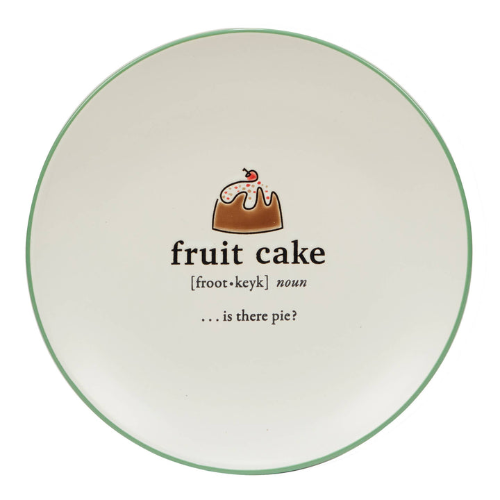 Christmas Fun Green Sayings Dessert Plate 8.5in asst