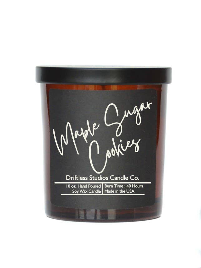 Maple Sugar Cookies Soy Candle -10oz Jar + Lid Black Label