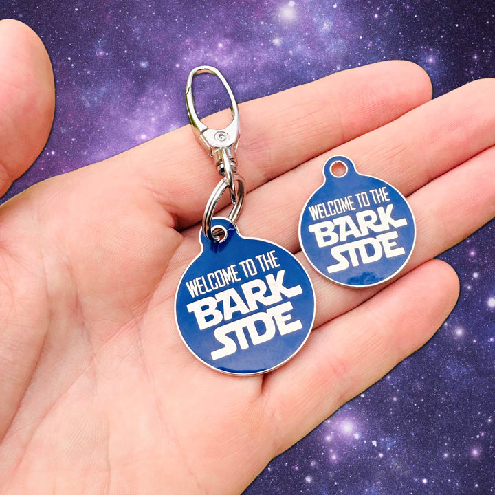Dog ID Tag w/ Personalized QR Code - Welcome to the Barkside: Large / Engraved QR Code