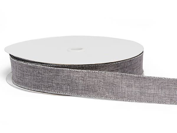 Wired Woven Metallic Holiday Ribbon: Silver / 1.5" x 50 Yards