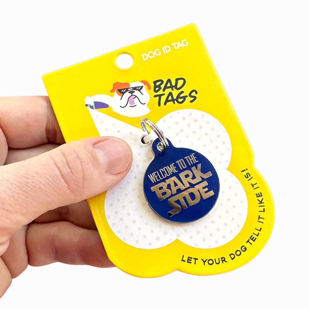 Dog ID Tag w/ Personalized QR Code - Welcome to the Barkside: Large / Engraved QR Code