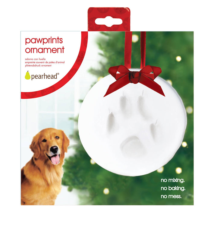 Pet Pawprint Christmas Keepsake Ornament