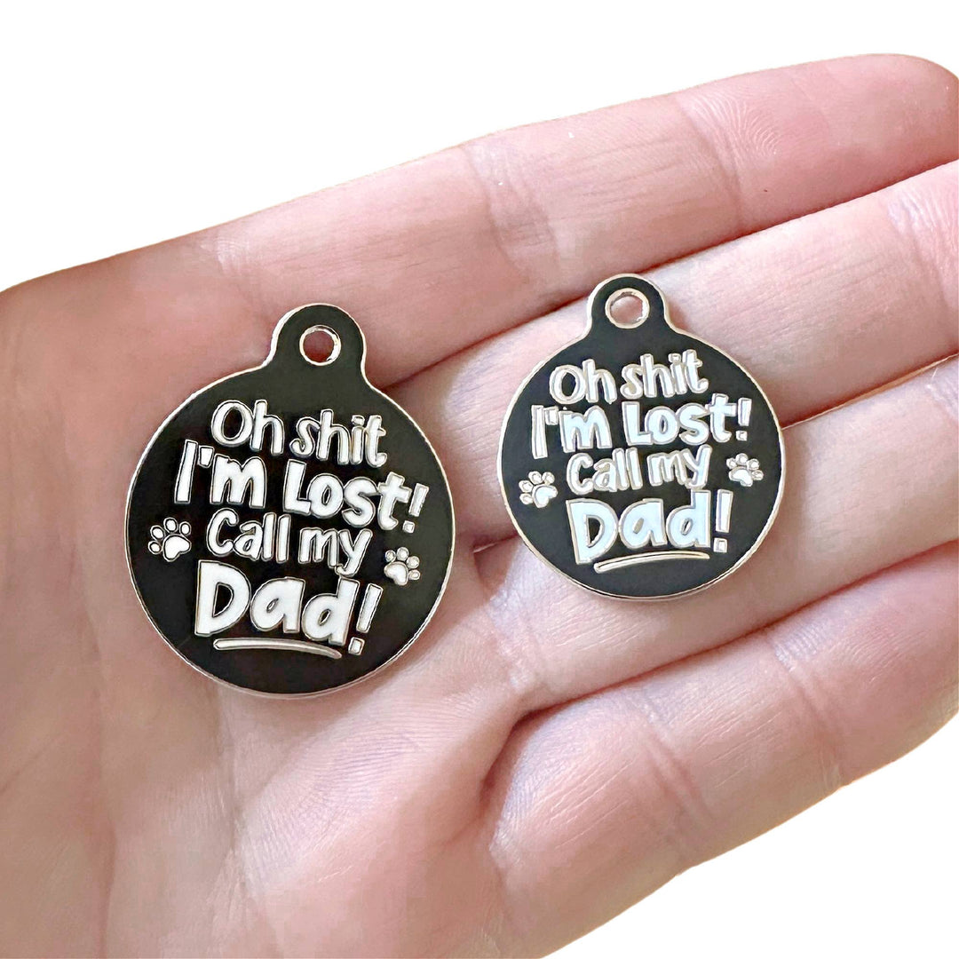 Bad Tags - Oh Shit I'm Lost Call Dad: Small / Engraved QR Code