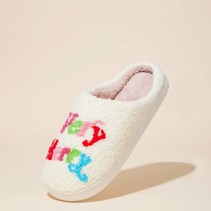 Very Marry Christmas Home Slippers: Multi / Large / 4DL98013
