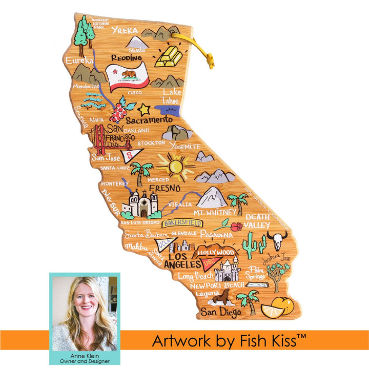 California Cutting Board with Artwork by Fish Kiss™