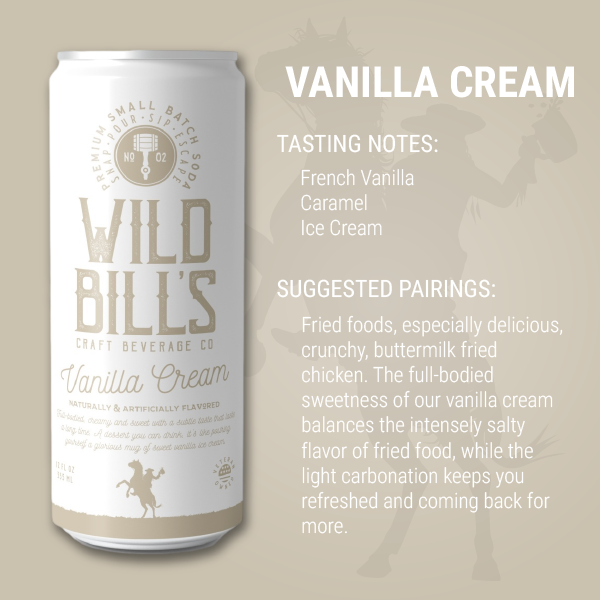 Vanilla Cream - Premium Cane Sugar Soda, 12-Pack, Cans