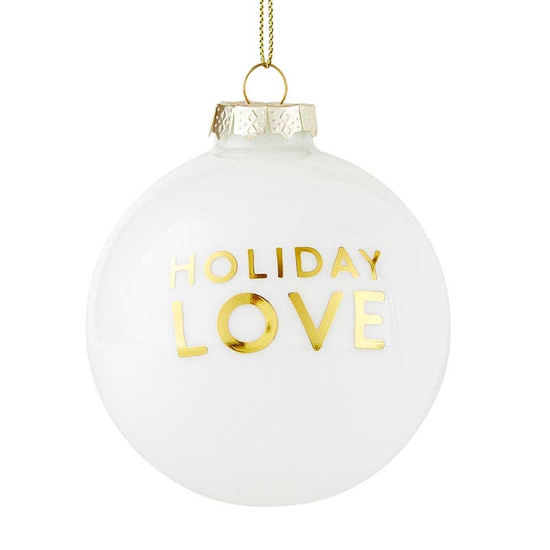 Glass Ornament Set - Holiday Love - Set of 2