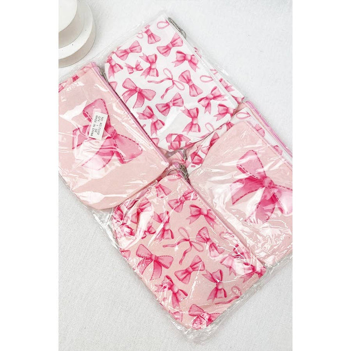 Bow Design Printed Coin Purse: PINK COMBO / ONE(12)