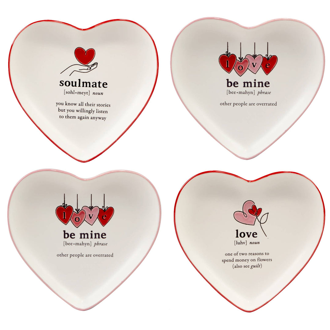 Valentine's Day 6.5in Heart Shaped Tid Bit w/sayings asst