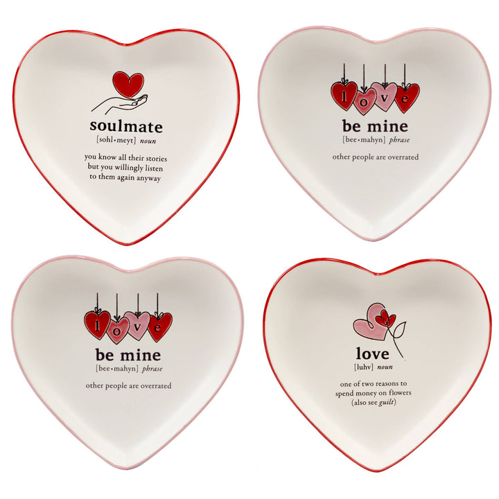 Valentine's Day 6.5in Heart Shaped Tid Bit w/sayings asst