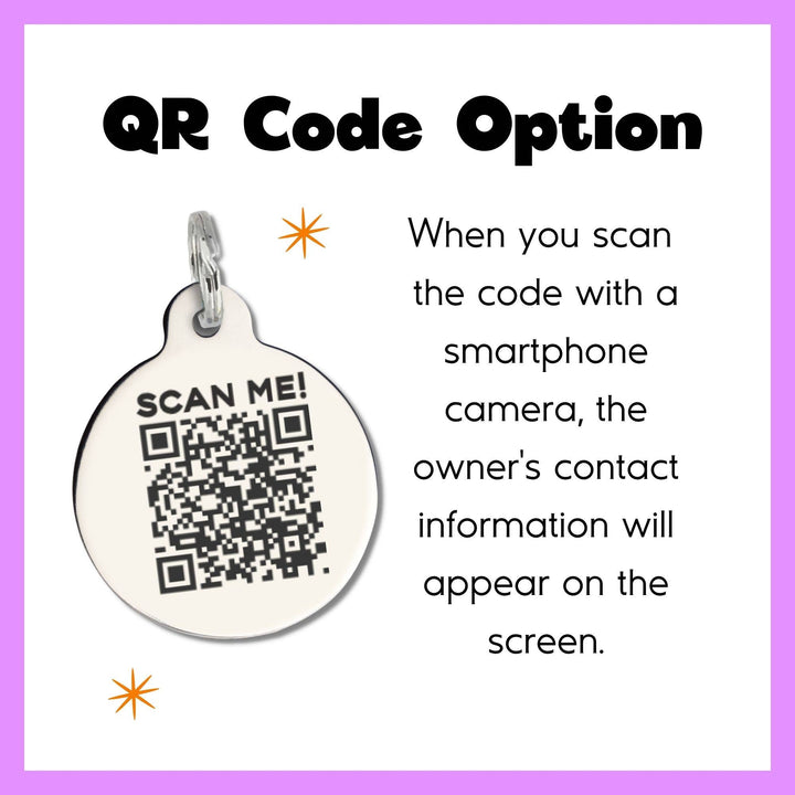 Dog ID Tag w/ Personalized QR Code - Welcome to the Barkside: Large / Engraved QR Code