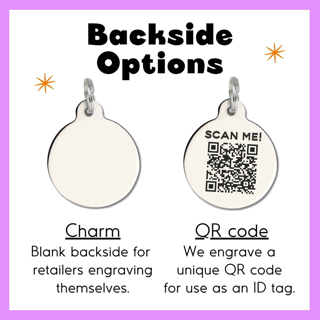 Dog ID Tag w/ Personalized QR Code - Welcome to the Barkside: Large / Engraved QR Code
