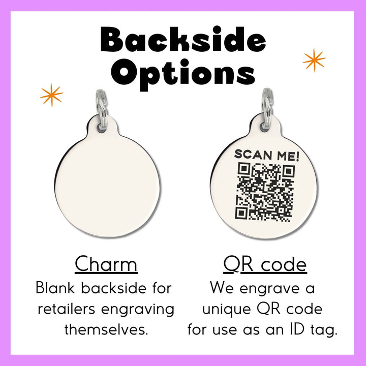 Dog ID Tag w/ Personalized QR Code - Welcome to the Barkside: Large / Engraved QR Code