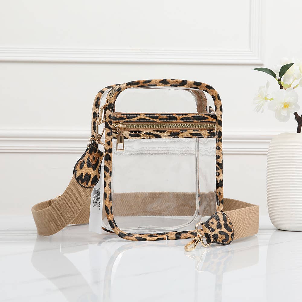 Game Day Stadium Square Clear Bags: Black