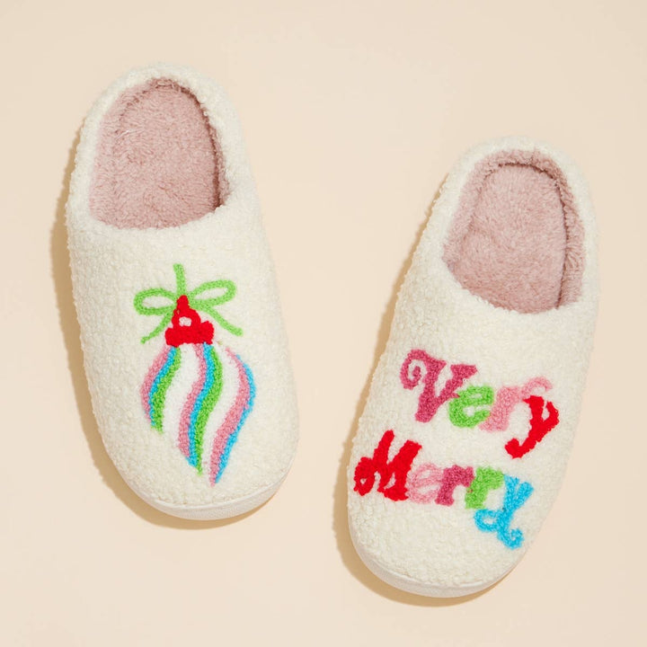 Very Marry Christmas Home Slippers: Multi / Medium / 4DL98013