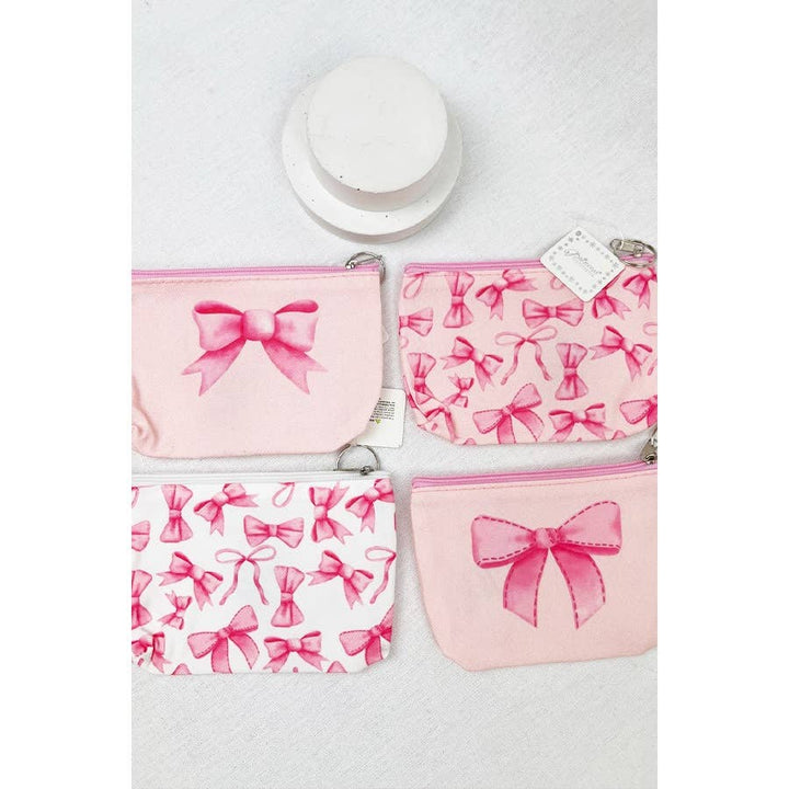 Bow Design Printed Coin Purse: PINK COMBO / ONE(12)