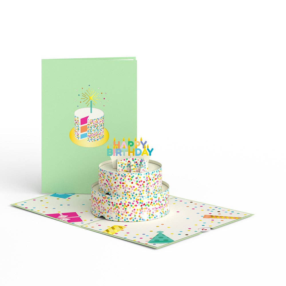 Sprinkles Birthday Cake Pop-Up Card, Birthday Cards