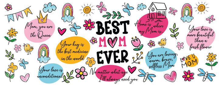 Best Mom Ever Quotes Flowers - Mother's Day Coffee Mug: 11oz White