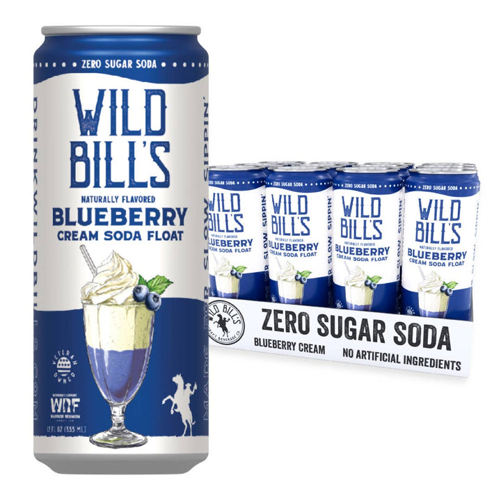 Blueberry: Zero Sugar Soda, Clean Ingredients, 12-Pack, Cans