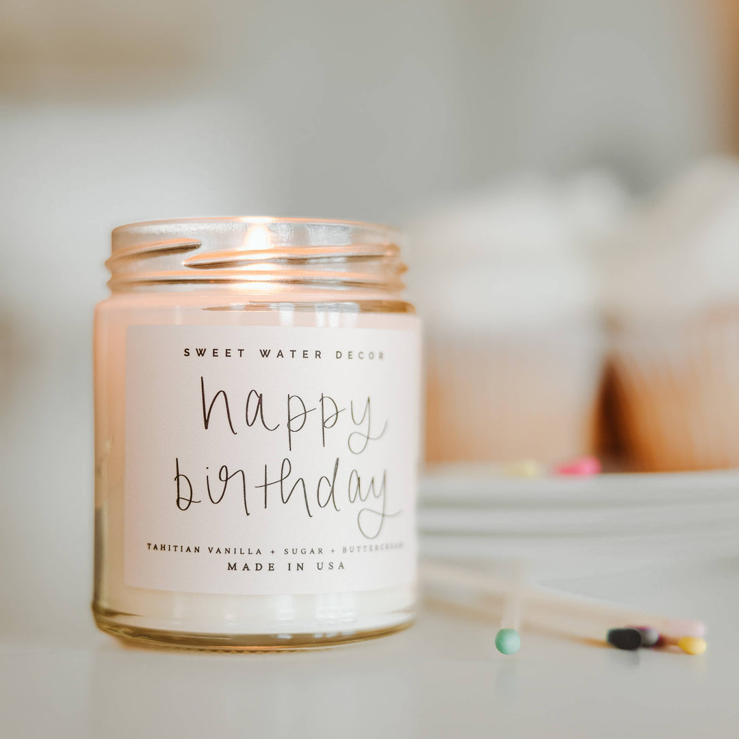 Happy Birthday 9 oz Soy Candle - Home Decor & Gifts