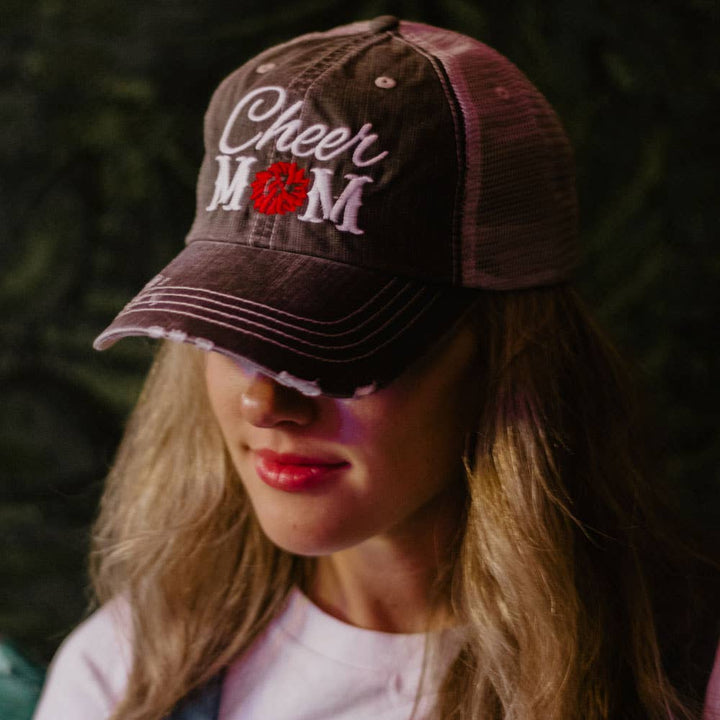 Cheer Mom Wholesale Trucker Hats: Hot Pink