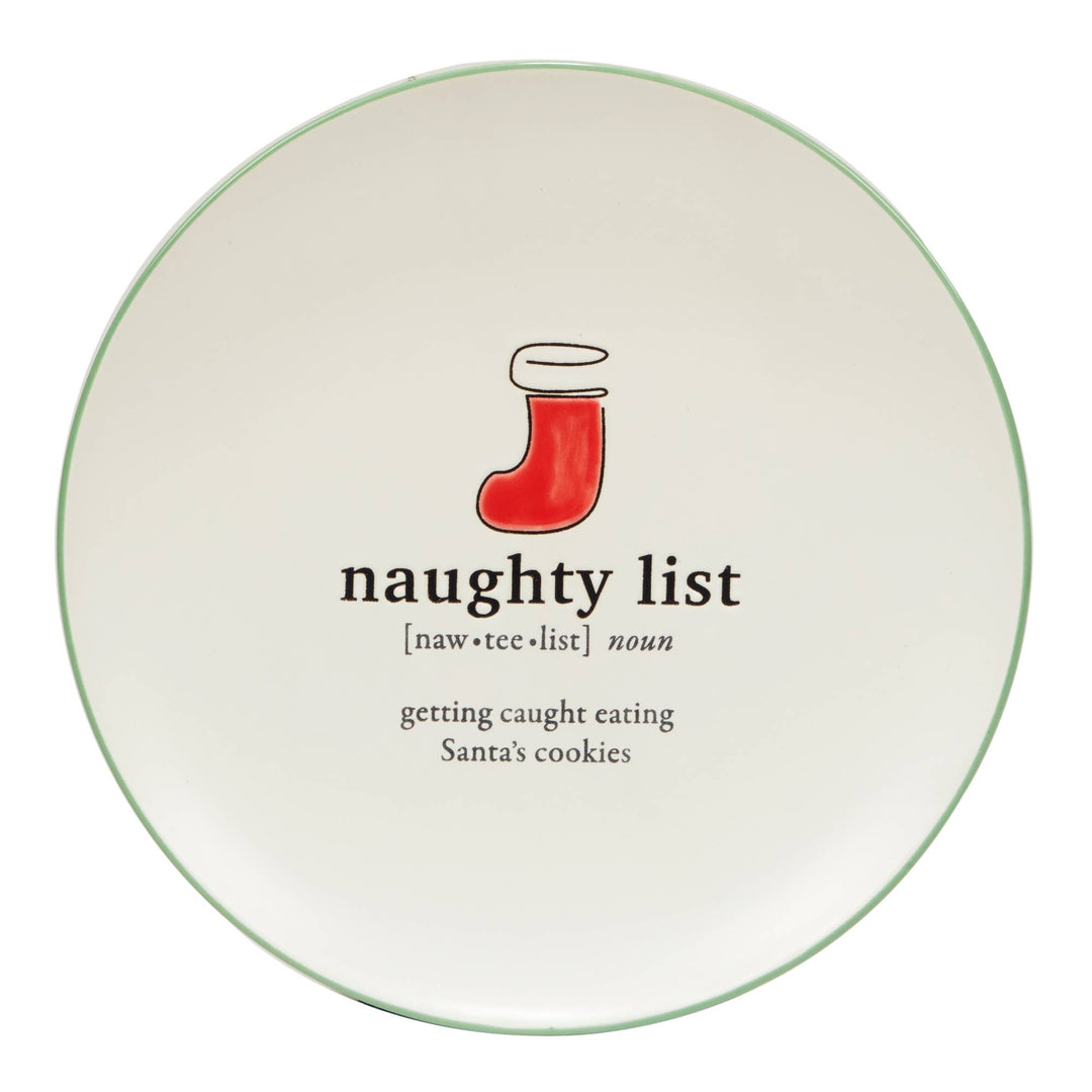 Christmas Fun Green Sayings Dessert Plate 8.5in asst