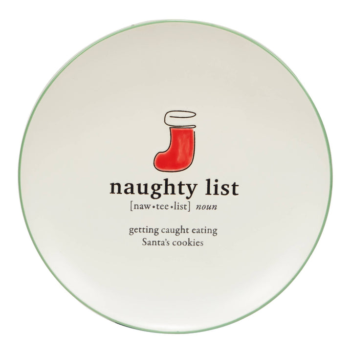 Christmas Fun Green Sayings Dessert Plate 8.5in asst