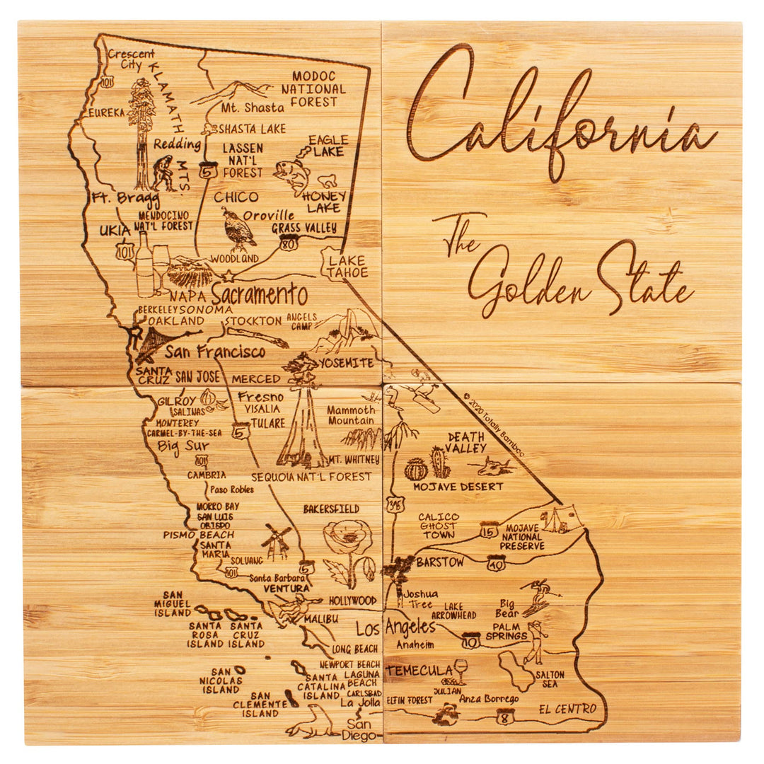 California Puzzle 4-Pc. Coaster Set with Case