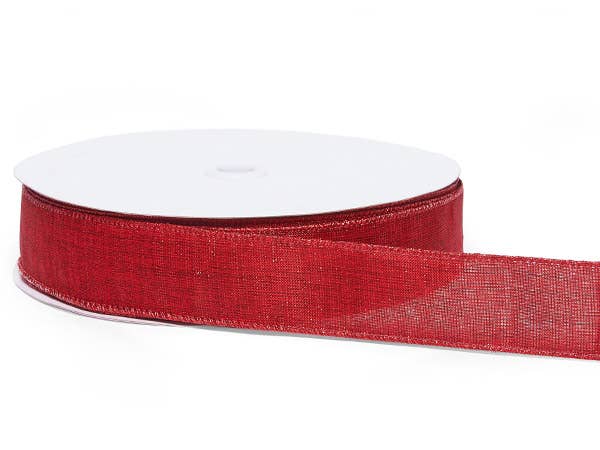 Wired Woven Metallic Holiday Ribbon: Gold / 1.5" x 50 Yards