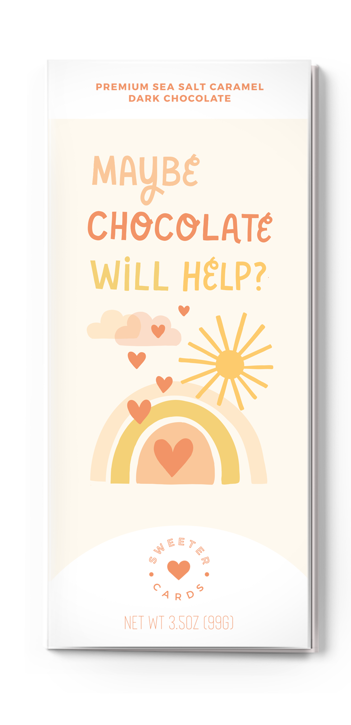 Maybe Chocolate Will Help? Sympathy Chocolate Greeting Card