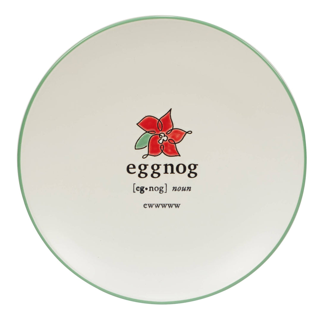 Christmas Fun Green Sayings Dessert Plate 8.5in asst